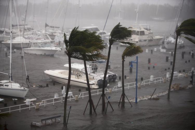 Boats are seen at a marina in Coconut Grove as Hurricane Irma arrives at south Florida in Miami Fla. Sept. 10 2017