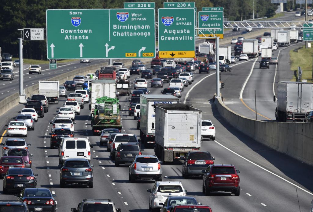 Atlanta above was full of cars fleeing the storm