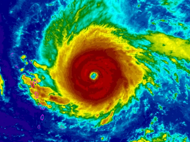 Hurricane Irma is a Category 5 hurricane in the Atlantic Ocean.                       National Hurricane Center