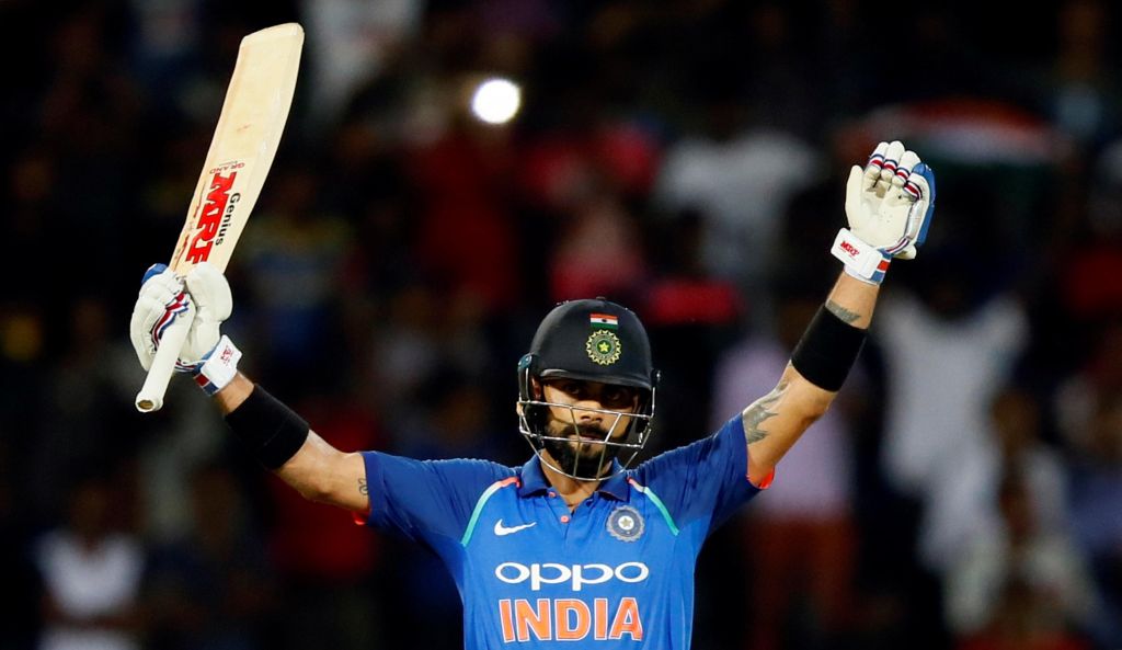 India captain Virat Kohli celebrates his 30th century in one-day internationals. Dinuka Liyanawatte  Reuters