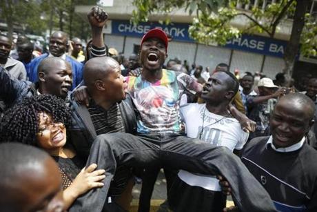 Supporters of Kenyan presidential candidate Raila Odinga celebrated a court ruling in favor of Odinga on Friday