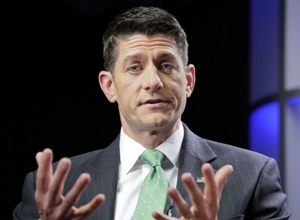 HOUSE SPEAKER PAUL Ryan R-Wis. during an interview at the Associated Press bureau in Washington on Wednesday