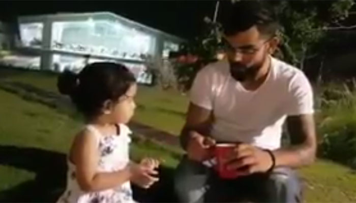 Video Virat Kohli's 'reunion&#039 with MS Dhoni's daughter Ziva is the best thing you will see today