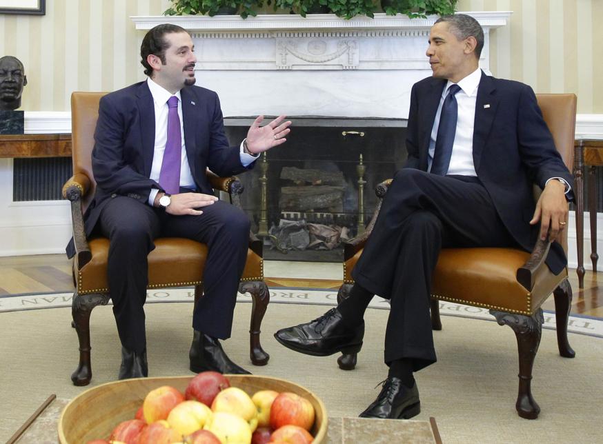 President Barack Obama meets with Lebanese Prime Minister Saad Hariri in the Oval Office of the White House in Washington. Hariri who resigned from Saudi Arabia nearly two weeks ago has been caught in the crossfir