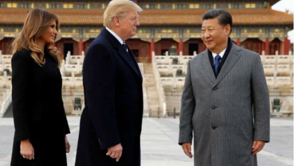 U.S. President Donald Trump and U.S. first lady Melania visit the Forbidden City with China