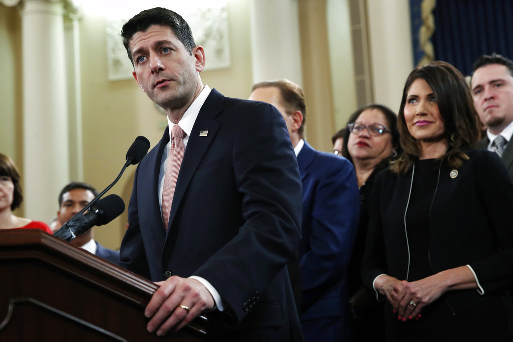 House Speaker Paul Ryan speaks during a news conference announcing GOP tax legislation Thursday Nov. 2 2017 on Capitol Hill in Washington