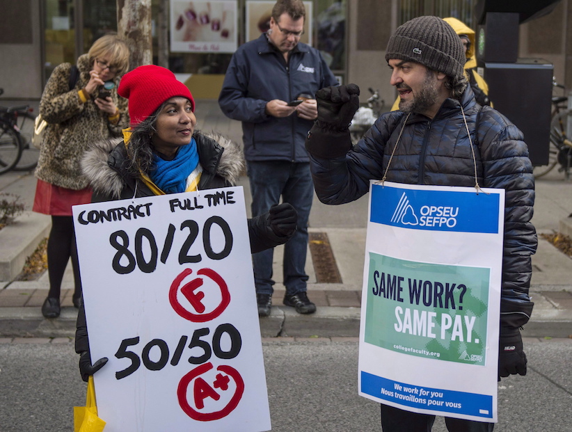 Striking college faculty rally in Toronto on Wednesday Oct.25 2017 calling on the province to send college administrators back to the bargaining table. THE CANADIAN PRESS  Thomas campean