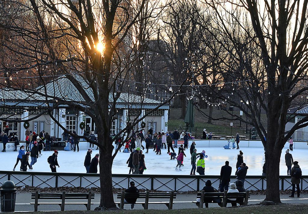 The sun sets on skaters at the Frog