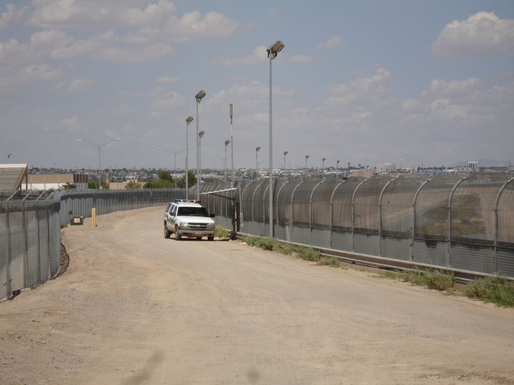 A portion of metal fencing separating the United States and Mexico. Image via the Office of U.S. Rep. Phil Gingrey