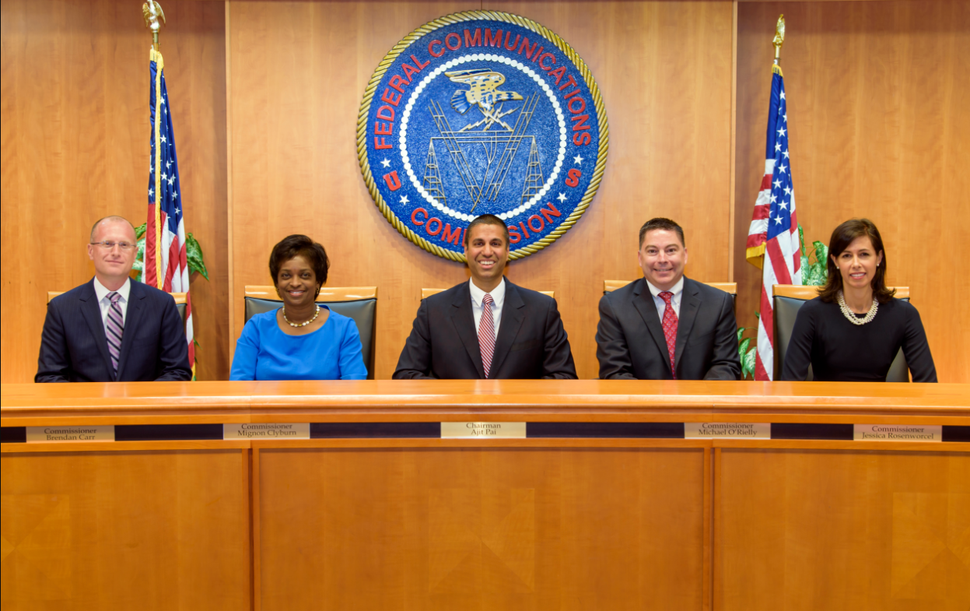 FCC commissioners Brendan Carr Mignon Clyburn Ajit Pai Michael O'Rielly and Jessica Rosenworcel