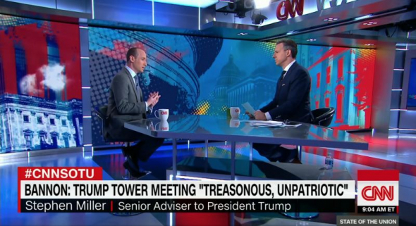 Screenshot  YouTubeWhite House adviser Stephen Miller speaking with CNN host Jake Tapper