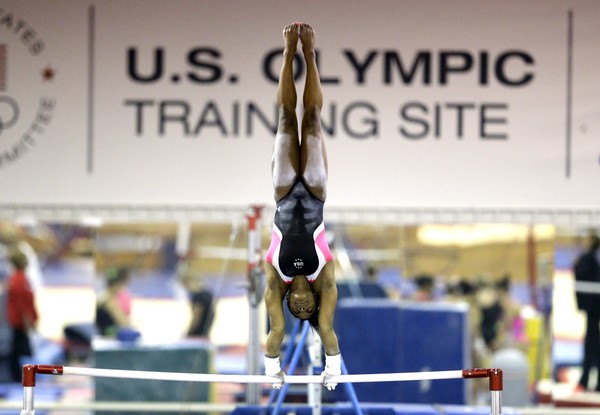 U.S. gymnast Simone Biles trains at the Karolyi Ranch in New Waverly Texas. The organization announced Thursday it has terminated its agreement to have the ranch outside of Huntsville Texas serve as the National Trai