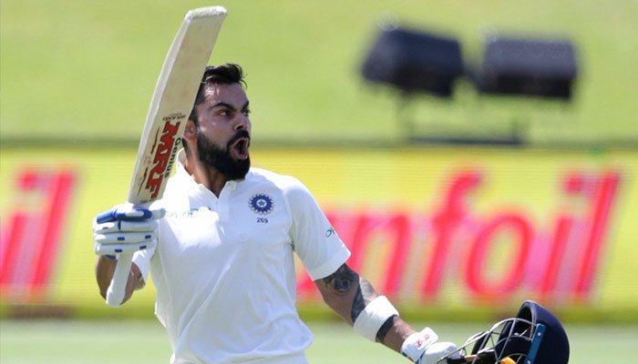 Virat Kohli's pumped celebration after reaching his hundred South Africa v India 2nd Test Centurion 3rd day