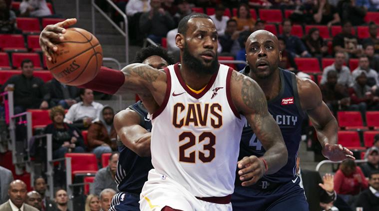 Cleveland Cavaliers forward Le Bron James against Detroit Pistons