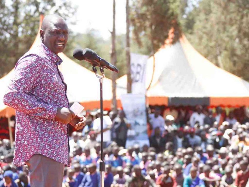 Deputy president William Ruto addresses residents of Marigat in Baringo county