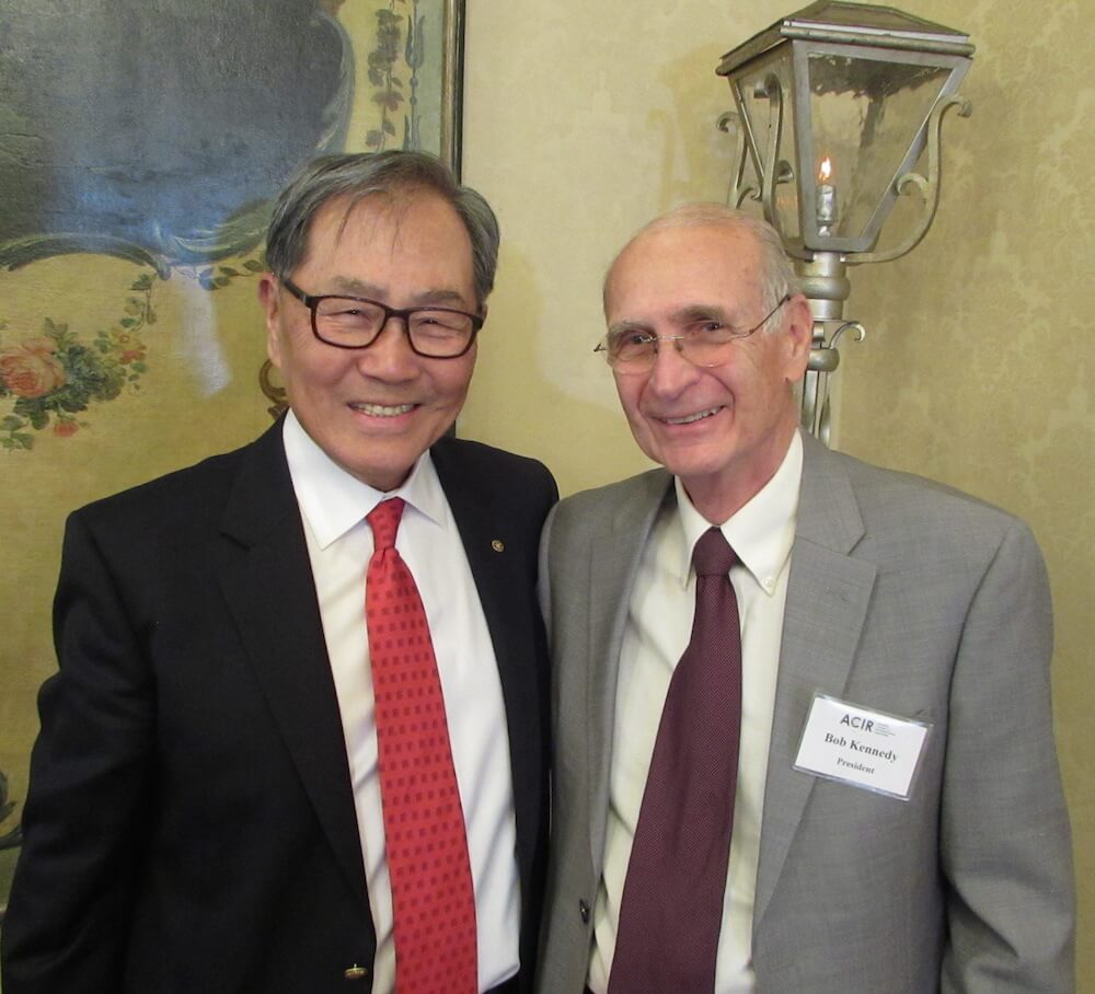 Luncheon speaker Sunny Park and Robert Kennedy president of the Atlanta Council on International Relations at the Capital City Club downtown