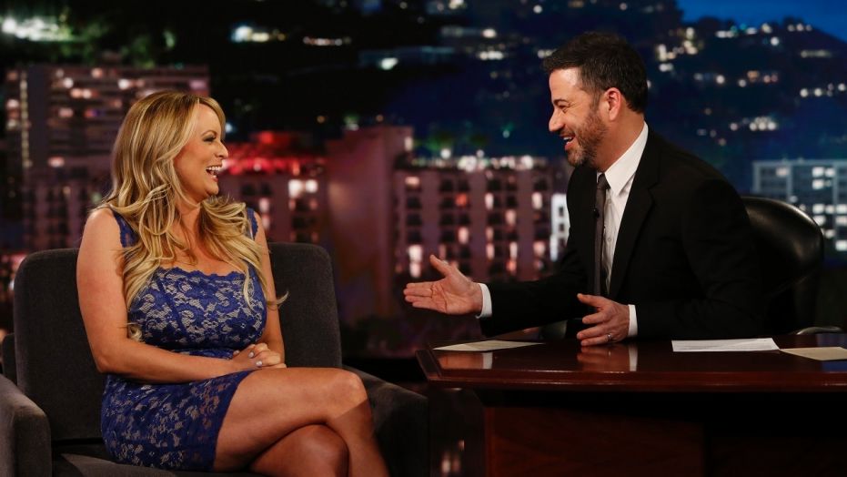 Stormy Daniels aka Stephanie Clifford appears on'Jimmy Kimmel Live' Jan. 30 2018