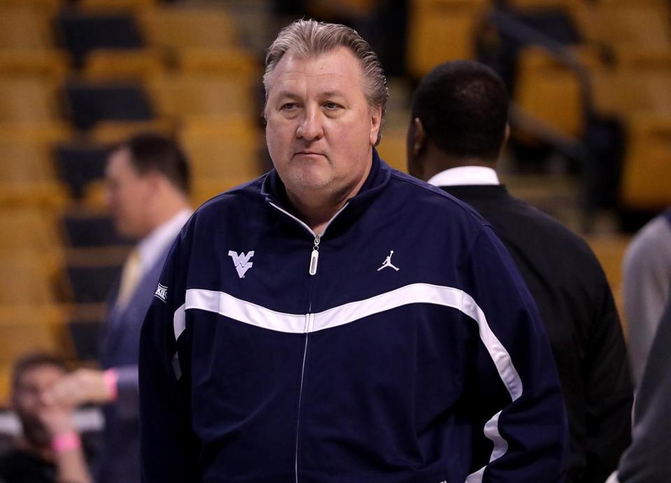 Boston MA- 3/22/2018- West Virginia Mountaineers head coach Bob Huggins at West Virginia team practice at TD Garden.-, Section Sports Reporter Globe Staff Topic 23NCAA  Boston LOID