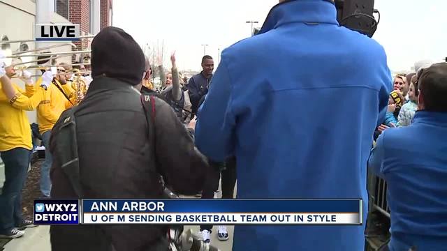 Hundreds of fans gathered in Ann Arbor on Wednesday to help send off the Michigan basketball team to the Final Four in San Antonio