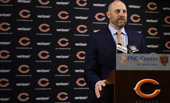 LAKE FOREST IL- JANUARY 09 during an introductory press conference at Halas Hall