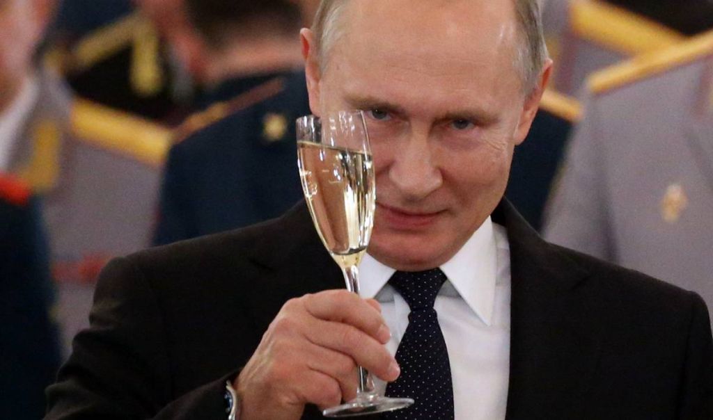 Vladimir Putin won in a landslide victory