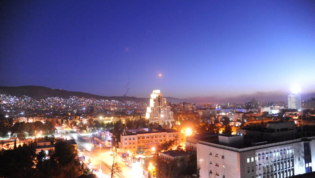 A missile over Damascus on Friday night                  SANA  Handout via REUTERS