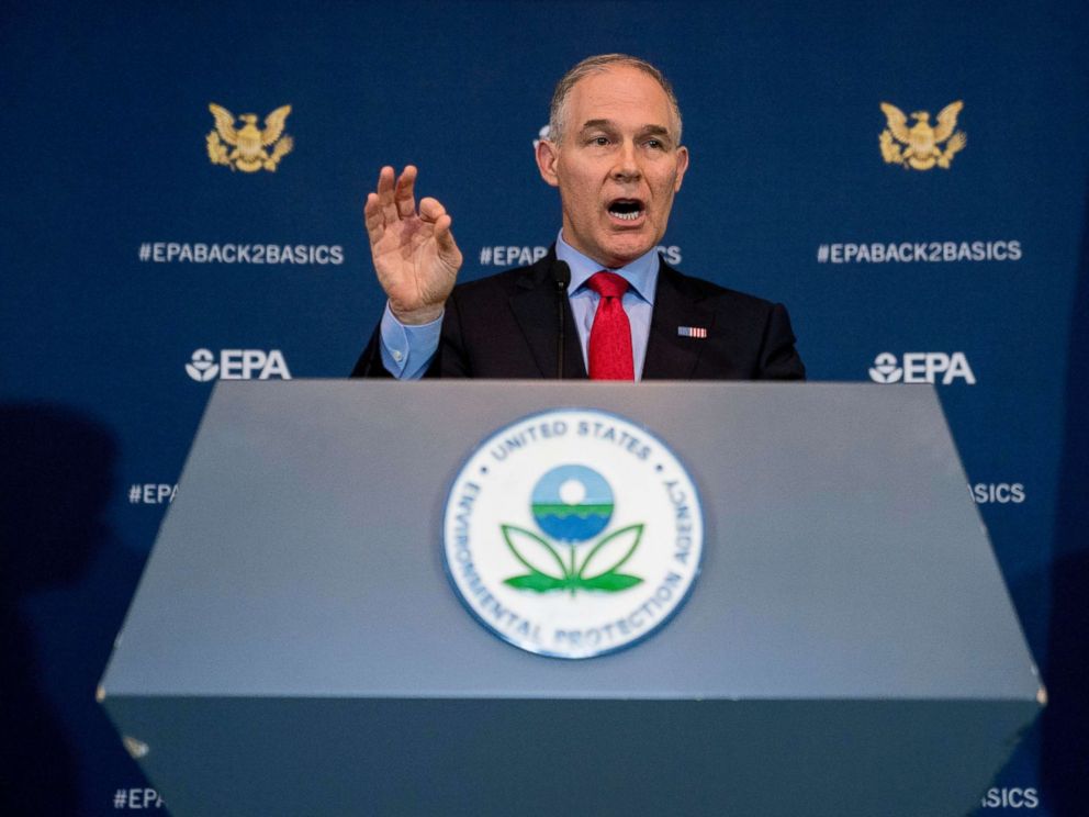 Scott Pruitt Environmental Protection Agency Administrator Scott Pruitt speaks at a news conference at the Environmental Protection Agency in Washington