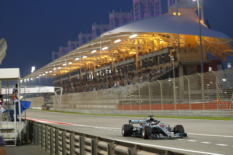 Lewis Hamilton in Qualifying for the 2018 Bahrain Grand Prix