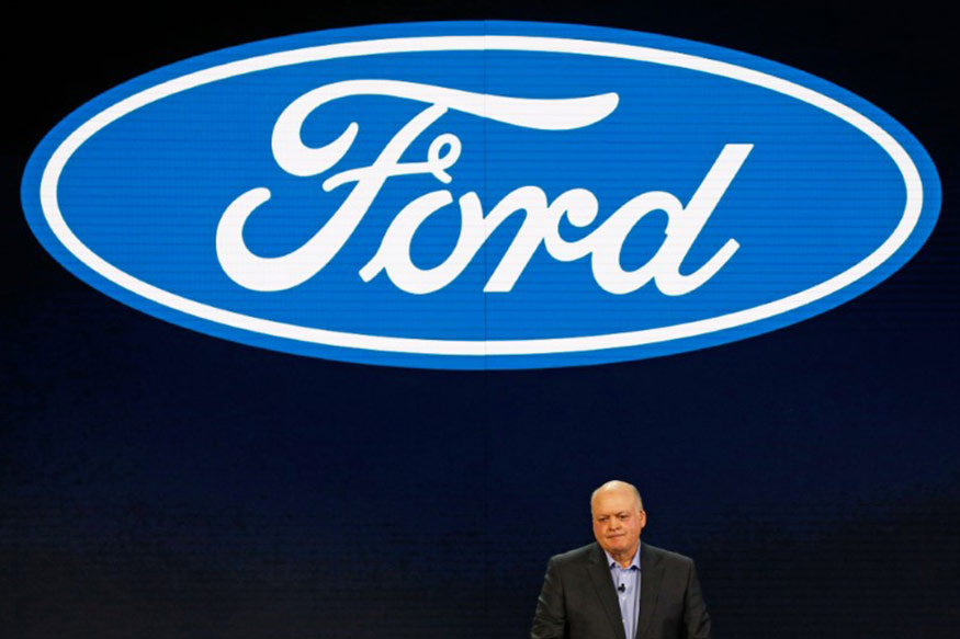 Jim Hackett, President and CEO of Ford Motor Company speaks at the Ford press preview at the North American International Auto Show in Detroit Michigan U.S