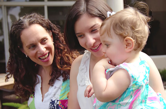 Lauren Baer with her wife Emily Meyers and their daughter