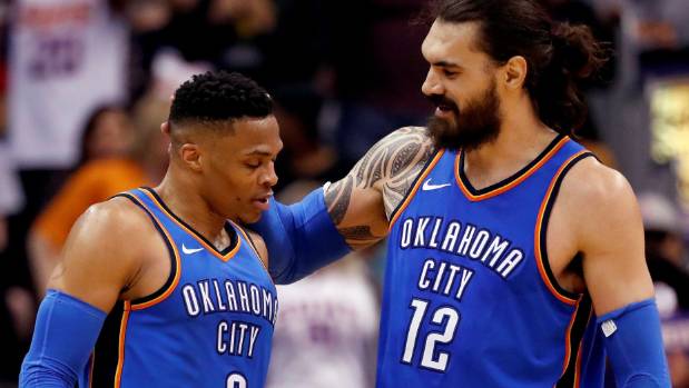 Steven Adams and'old mate Russell Westbrook will need to be at their best to get past the Jazz in the first round