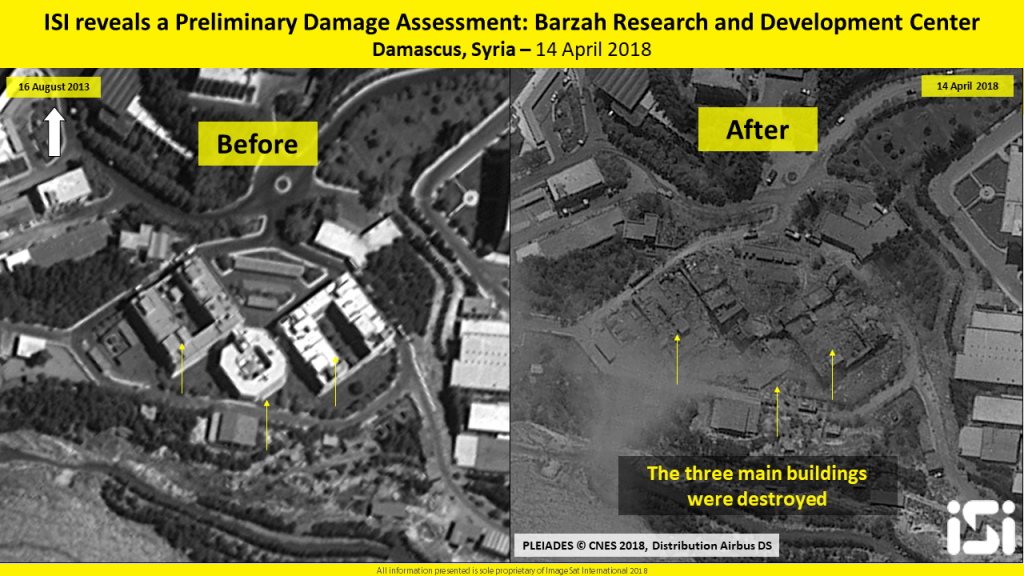 Buildings before and after the attack