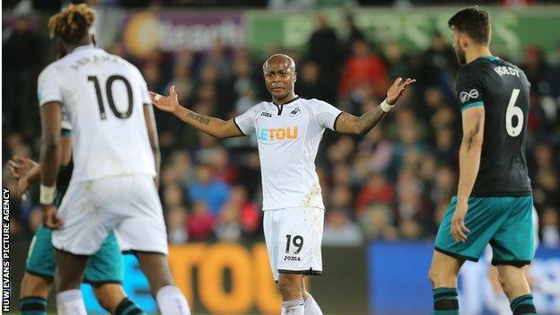 Forward Andre Ayew has not scored for Swansea since his £20m signing from West Ham in January