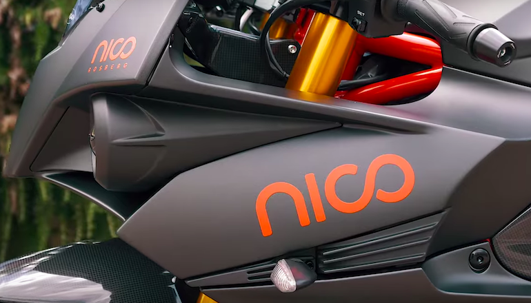 The custom graphics package on Nico's Energica Ego