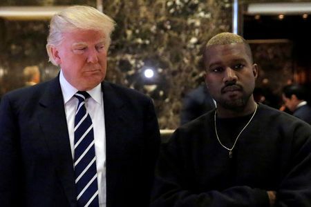 Trump and musician Kanye West pose for media at Trump Tower in Manhattan New York City