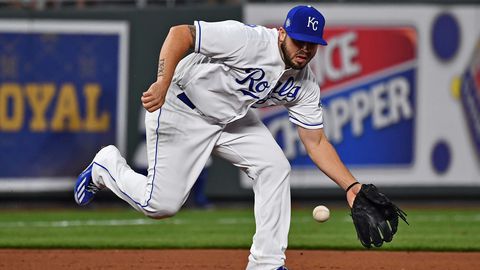 Mike Moustakas is hitting.302 with eight homers and 19 RBIs in 28 games this season.	 Peter G. Aiken  Peter Aiken