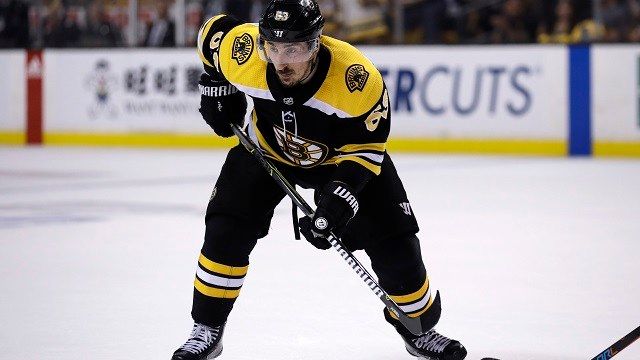 Boston Bruins left wing Brad Marchand during the second period of Game 3 of an NHL second-round hockey playoff series in Boston Wednesday