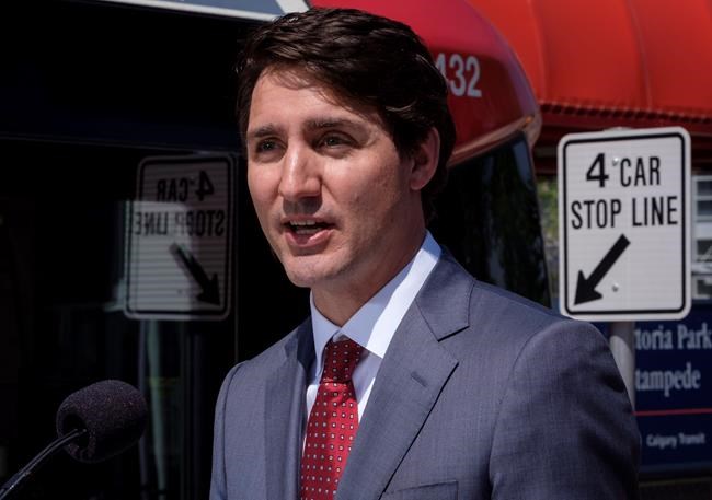 Prime Minister Justin Trudeau makes an infrastructure announcement in Calgary Alta. Tuesday