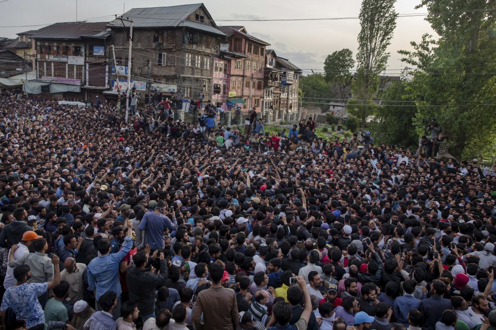 The funeral of Fayaz Ahmad Hamal a local rebel in Srinagar