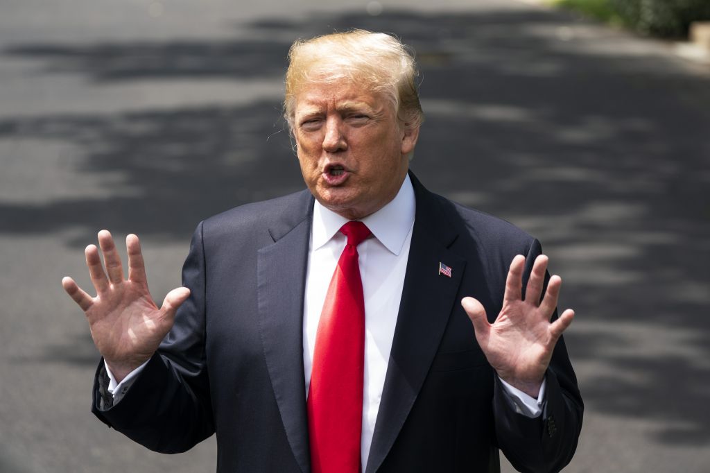 US President Donald J. Trump speaks to the media EPA  JIM LO SCALZO