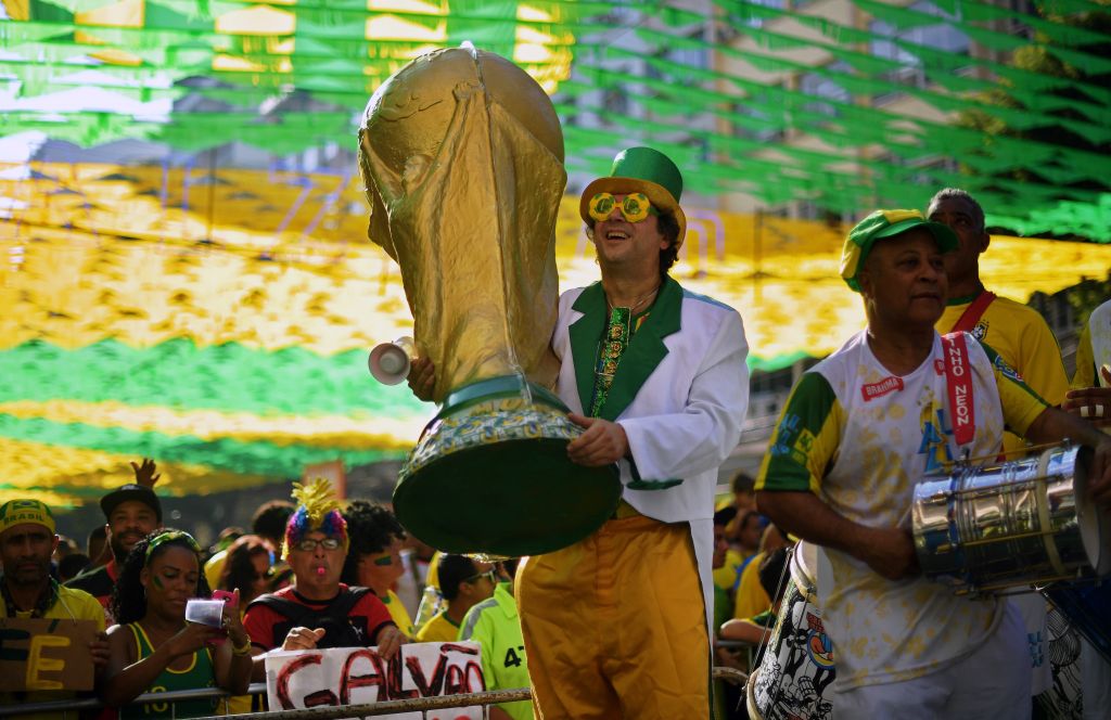 Brazilian fans during the match