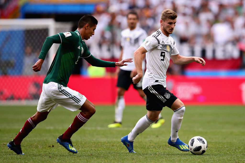 MOSCOW RUSSIA- JUNE 17 Timo Werner of Germany in action during the 2018 FIFA World Cup Russia group F match between Germany and Mexico at Luzhniki Stadium