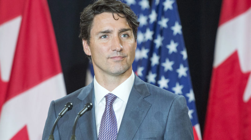 Prime Minister Justin Trudeau speaks to reporters at the National Governor's Association Special Session- Collaborating to Create Tomorrow's Global Economy Friday