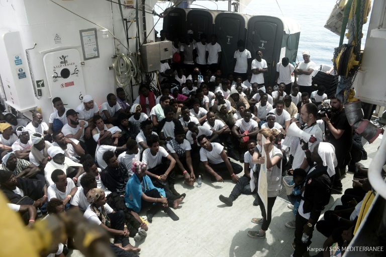 SOS Mediteranee says it will continue its rescue missions “as long as there are people drowning in the Mediterranean” SOS MEDITERRANEE  AFP