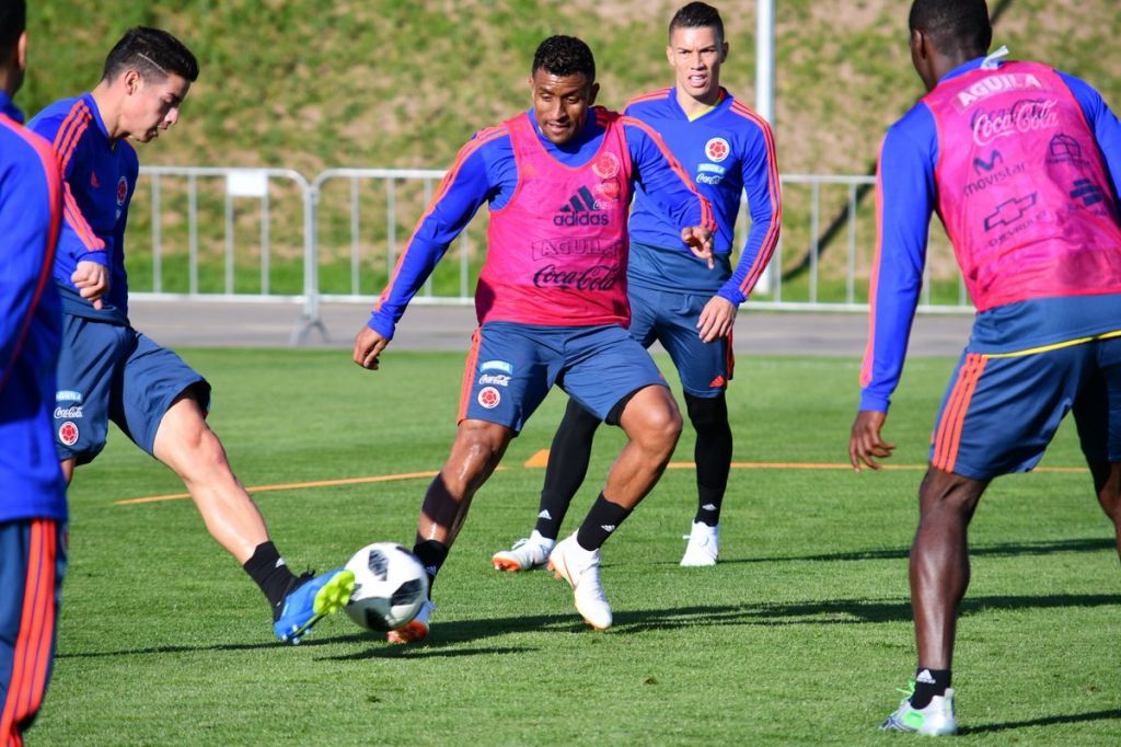 The Colombian national team practice in Kazan. Image courtesy of @SeleccionColombia