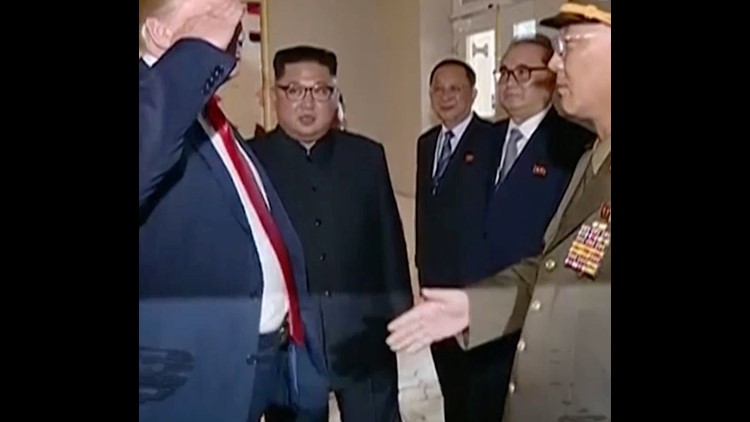 Trump salutes in footage broadcast on North Korean state media