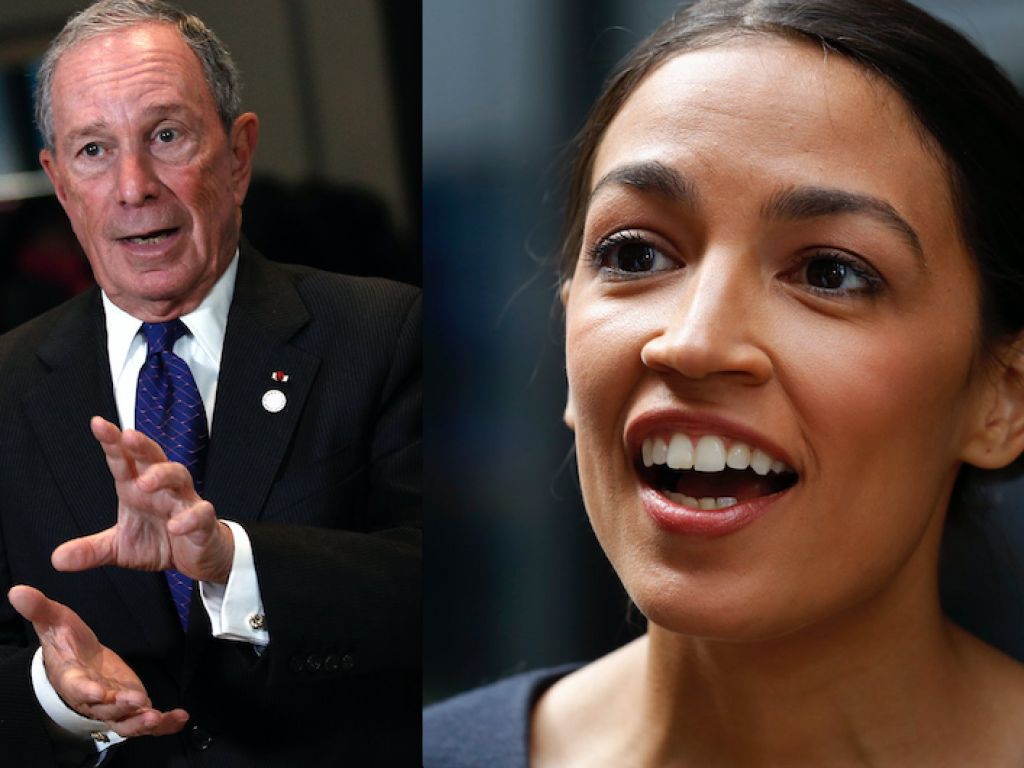 Former NYC Mayor Michael Bloomberg and Alexandria Ocasio-Cortez