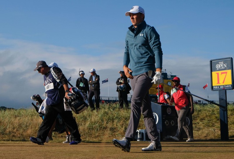 Jul 20 2018 Carnoustie Angus SCT Jordan Spieth walks from the 17th tee during the second round of The Open Championship golf tournamen