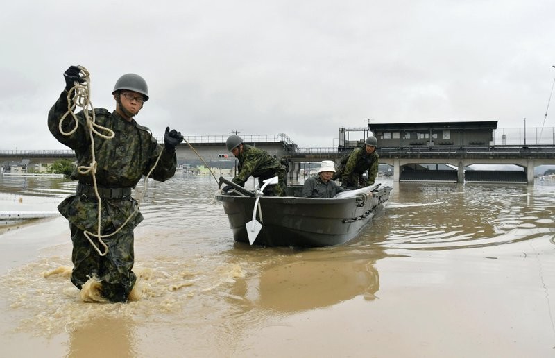 Residents of Okayama Prefecture being evacuated Saturday