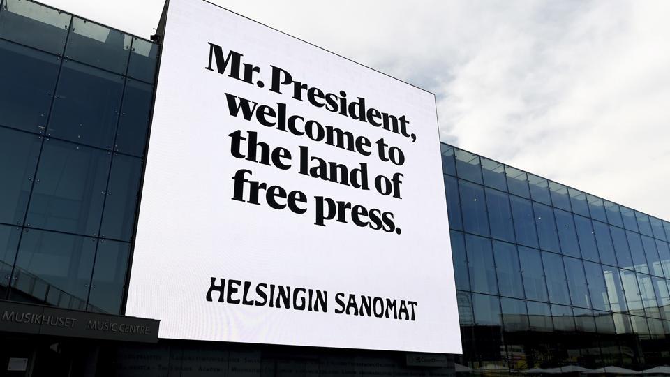 14 2018 an advert by Finnish newspaper Helsingin Sanomat stating